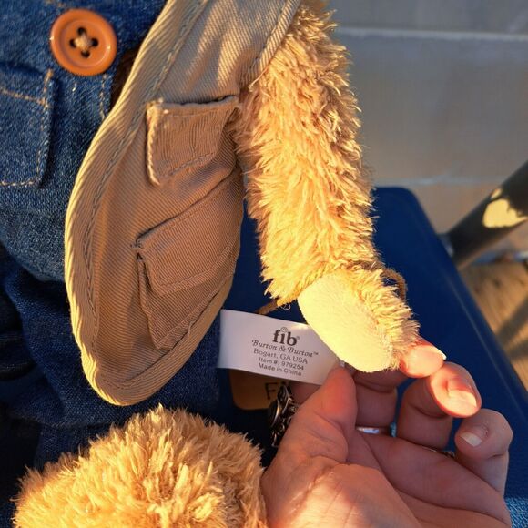 BURTON AND BURTON GONE FISHING BEAR VINTAGE 13" LIGHT BROWN MAN CAVE COLLECTIBLE - Picture 5 of 5